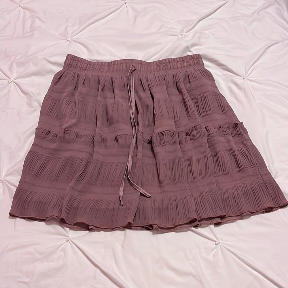 Pink Lily Dusty Rose Pleated Skirt